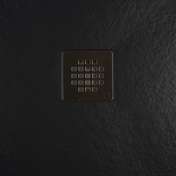 Piatto doccia in mineralmarmo 80x120 cm antracite effetto pietra con griglia e piletta sifonata