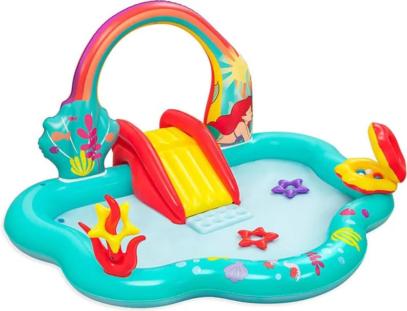 Bestway Piscina Gonfiabile Parco Giochi Disney Sirenetta 221x193x117 cm +2 Anni Giardino 91097