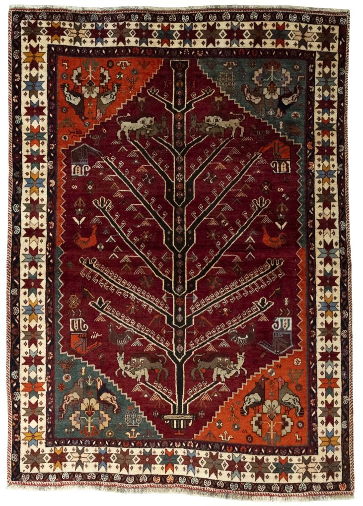 Gabbeh Tappeto 200x140 Rosso (Iran) Annodato A Mano
