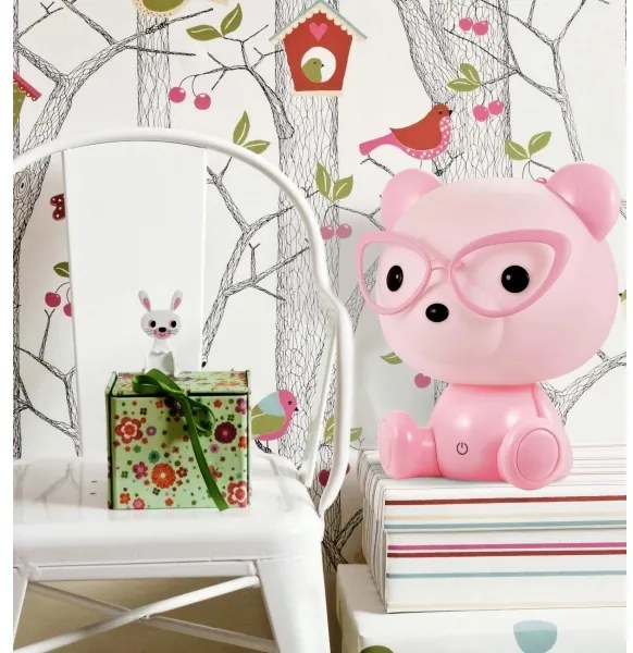 Lampada LED notturna per bambini dimmerabile LED/2,5W orso rosa