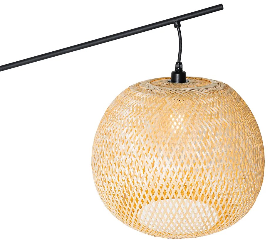 Lampada da terra per esterni in bambù orientale IP44 - Rafael