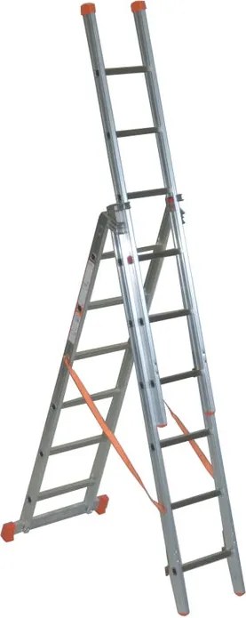 Scala a sfilo FACAL Genia in alluminio 3 rampe da 6 gradini portata massima 150 kg EN 131 per lavori fino a 5.02 m