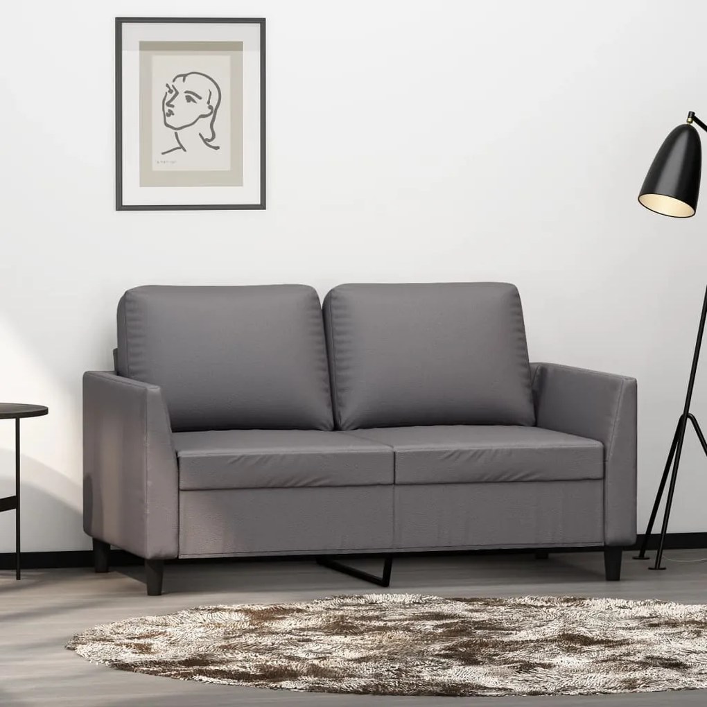 Divano A 2 Posti Grigio 120 Cm İn Similpelle /