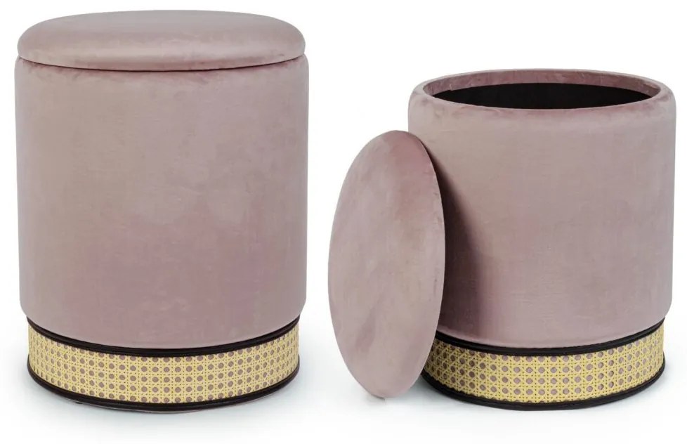 Set di 2 pouf MILENA rosa