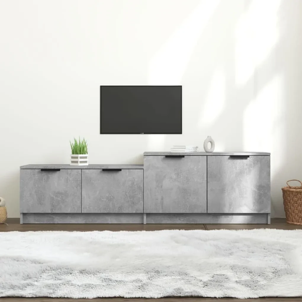 Mobile porta tv grigio cemento 158,5x36x45 cm legno multistrato