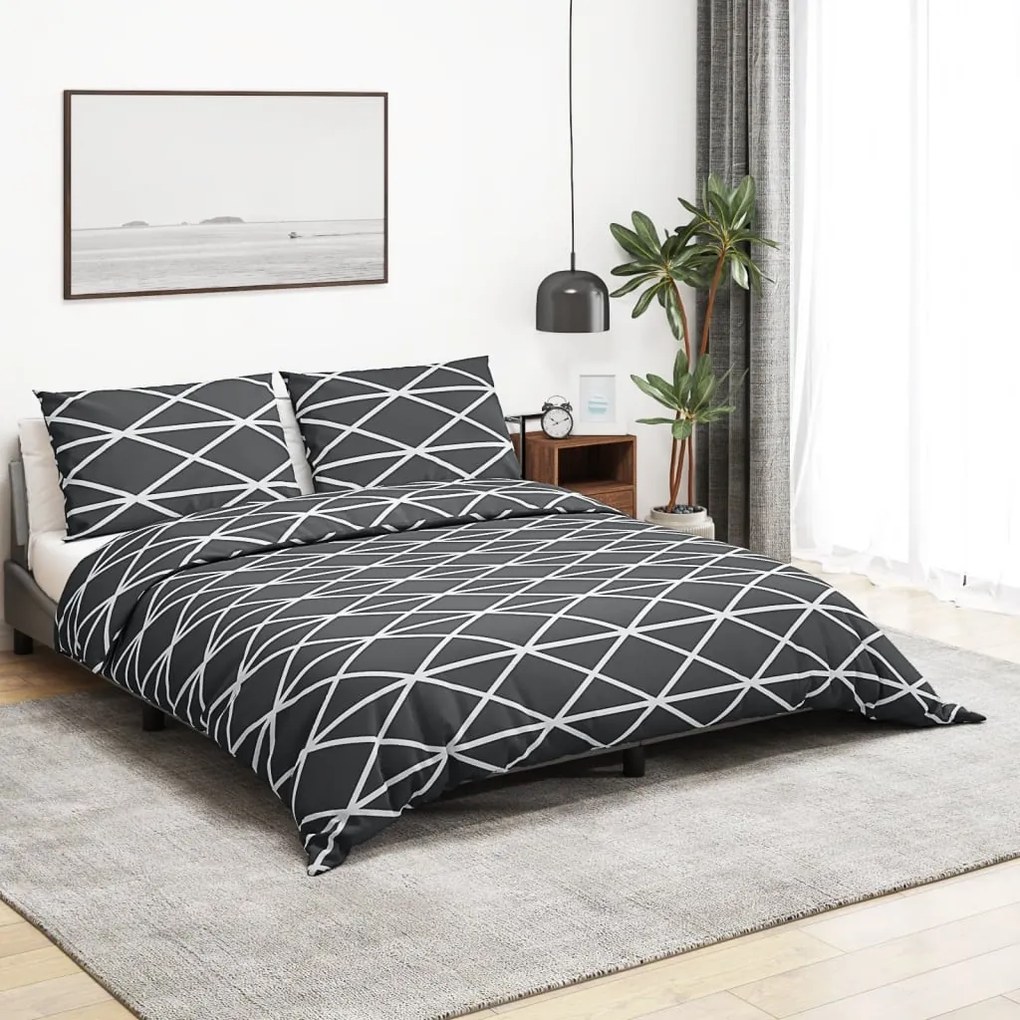 Set Copripiumino Grigio 140x200 Cm İn Cotone /