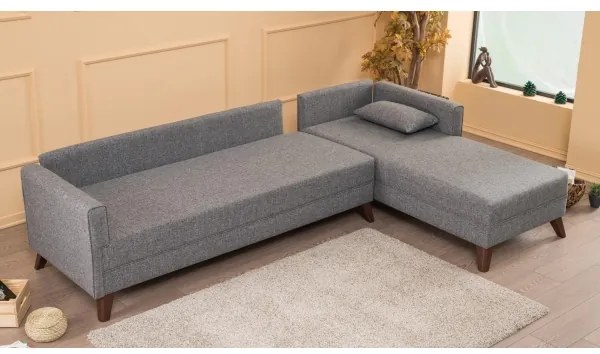 Divano angolare a L KORFU grigio destro