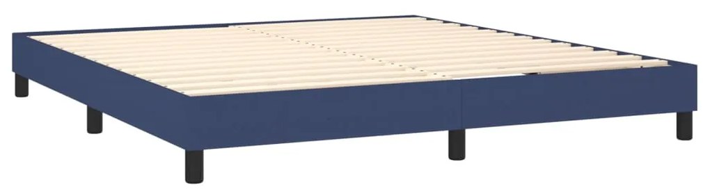 Letto a molle con materasso e led blu 180x200 cm in tessuto