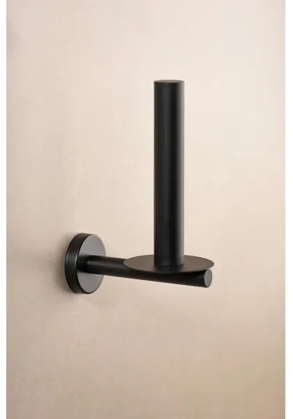 WENKO 24262100-Portarotolo per carta igienica BOSIO BLACK 8x18 cm acciaio inossidabile/argento