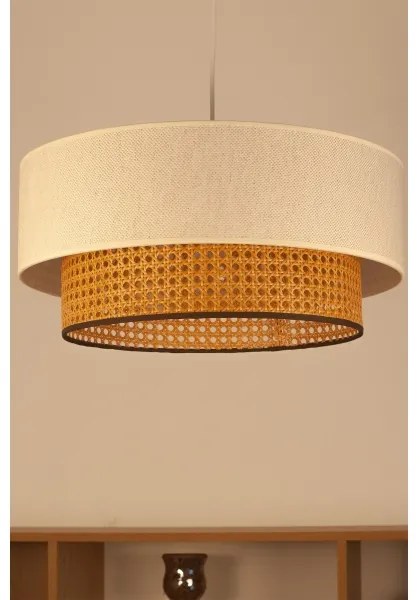 Lampada a sospensione su cavo NATIA 1xE27/60W/230V bianco/marrone