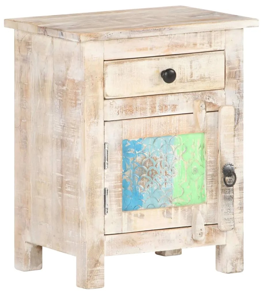 Comodino 40x30x50 Cm İn Legno Di Acacia Grezzo /