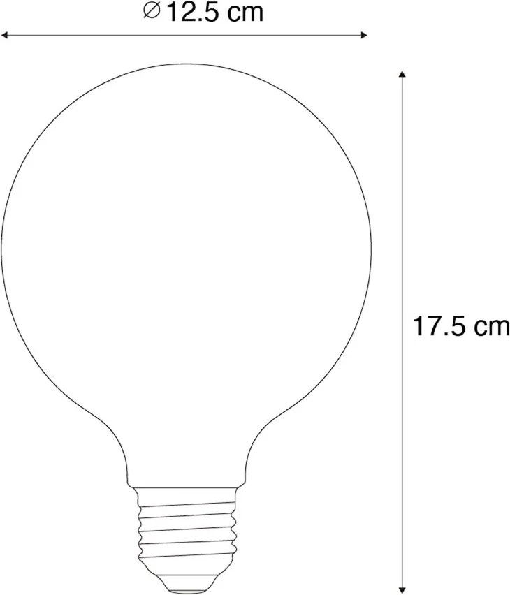 Set di 5 lampadine LED E27 dimmerabili a 3 fasi oro G125 4W 450 lm 2700K