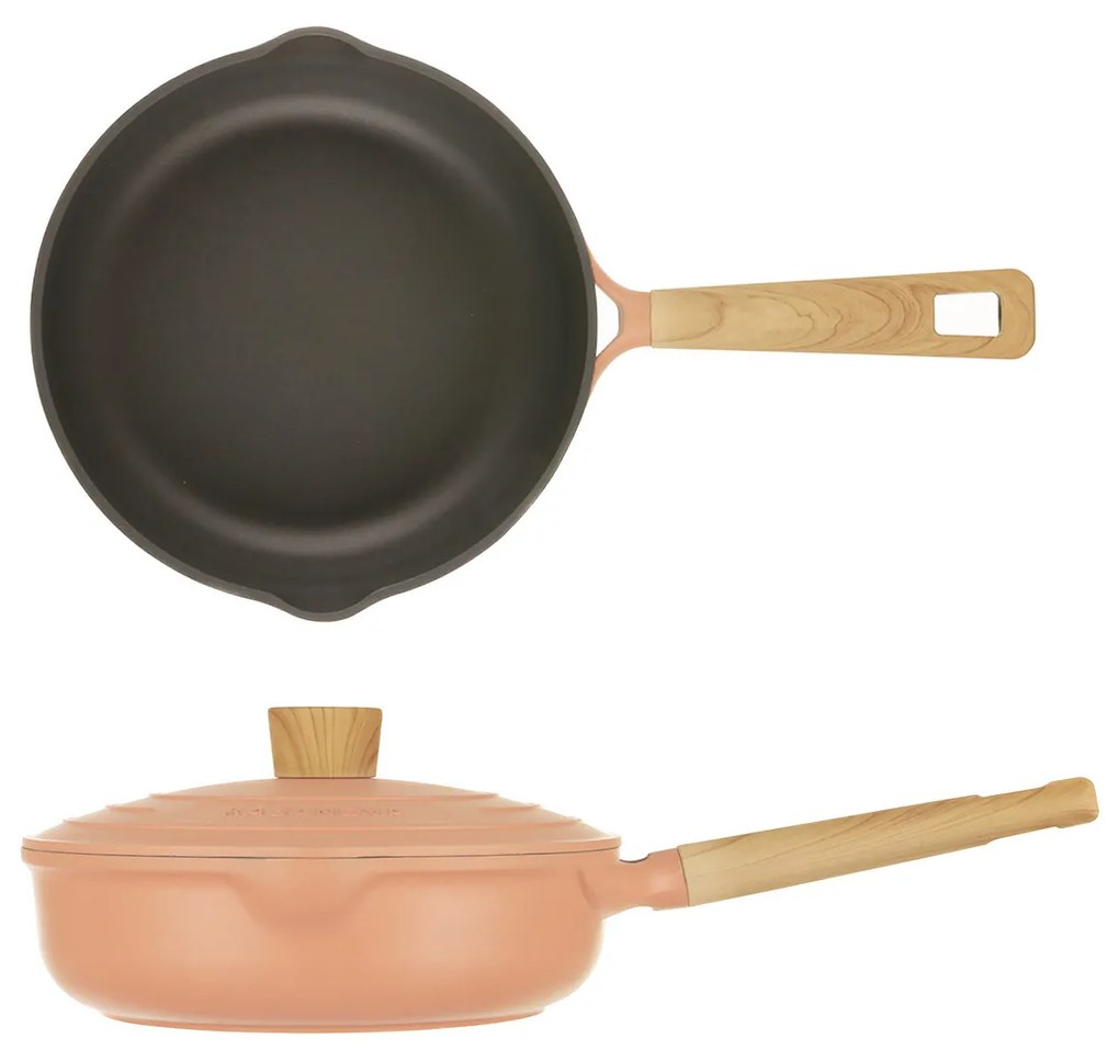 Padella alta 24 cm con coperchio rosa Pot Art