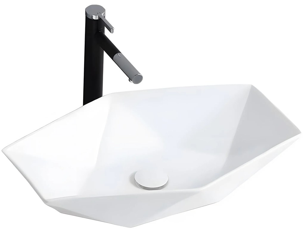 Lavabo da appoggio Rea Vegas White