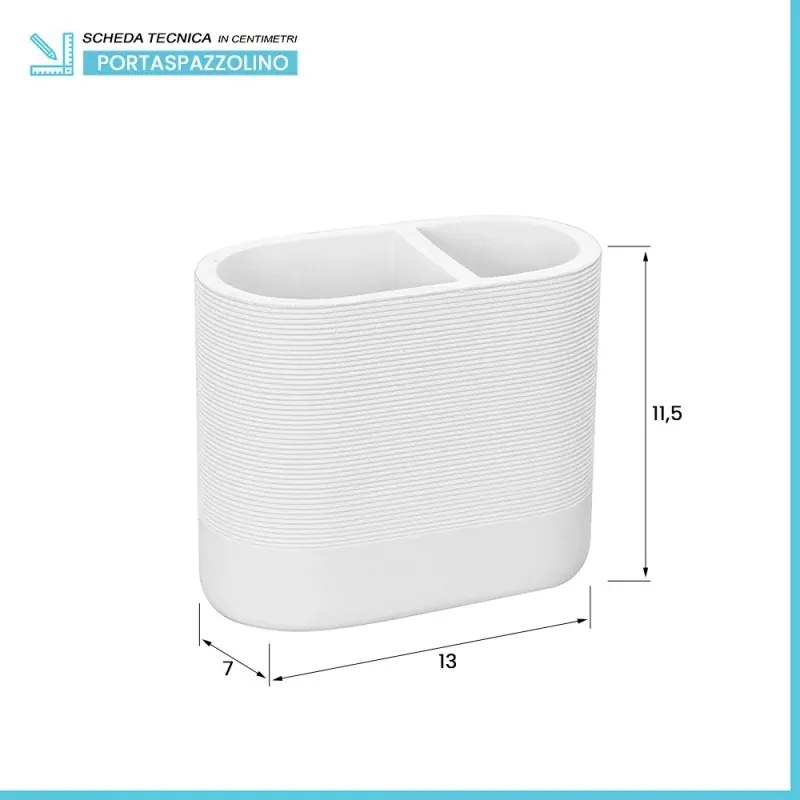 Set accessori bagno 2 pezzi in poliresina bianca Marica