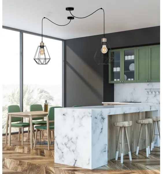 Lampadario a sospensione con filo PRIMO 1xE27/60W/230V ragno