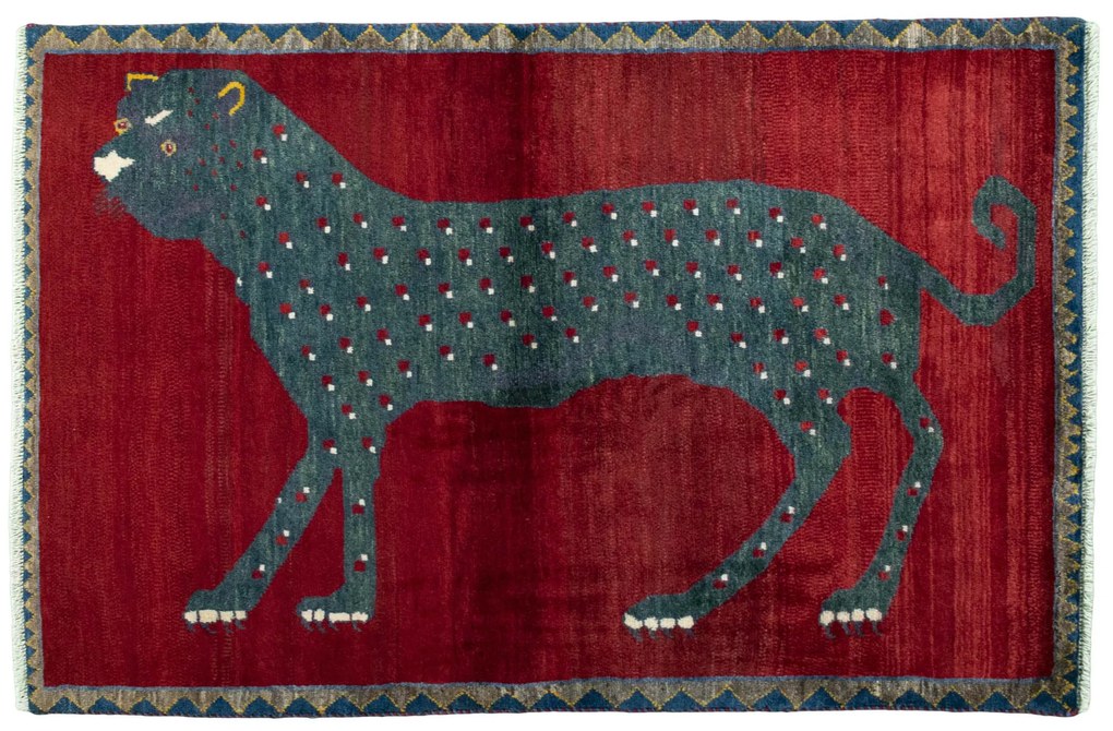 Gabbeh Tappeto 100 x 150 Rosso (Iran) Annodato A Mano