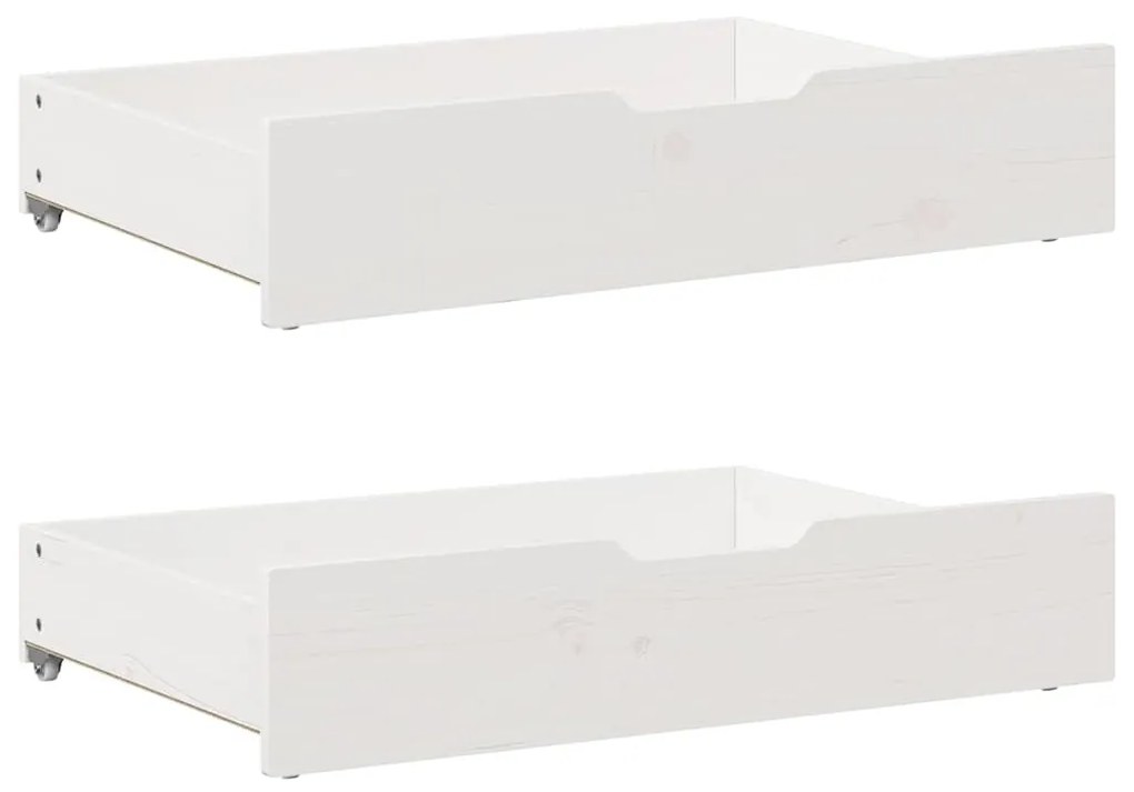 Cassettoni Da Letto 2 Pz Bianchi 85x55x16 Cm İn Legno Di Pino /