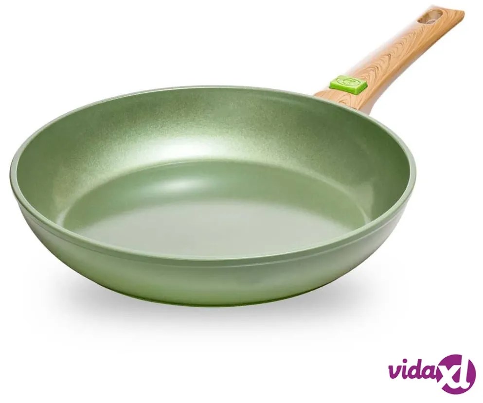 Just Vegan Padella ECO con Manico Rimovibile 28 cm in Alluminio Verde