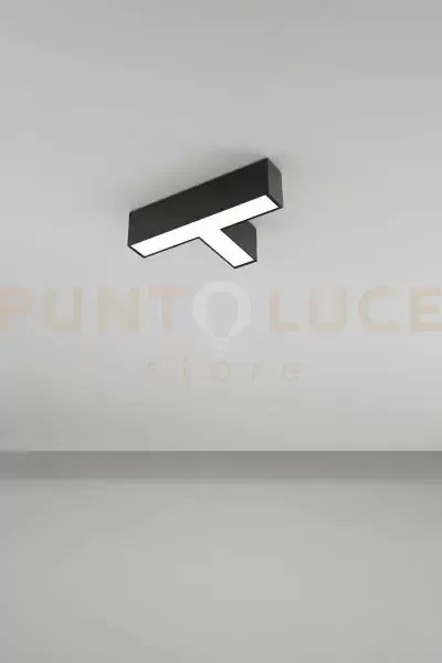 Plafoniera giunto a tin alluminio nero grid led 12w cct 3000k 4000k...