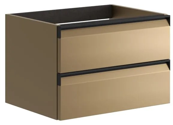 Mobile da bagno sotto lavabo Fusion giallo opaco L 59.5 x H 40 x P 45.5 cm 2 cassetti, lavabo non incluso