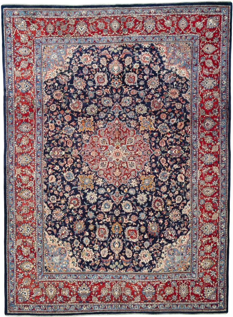Kashmar Tappeto 300 x 410 Blu (Iran) Annodato A Mano