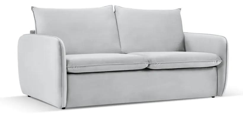 Divano letto in velluto grigio chiaro 194 cm Vienna - Cosmopolitan Design