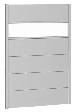 Frangivista con vetro in acciaio metallizzato alluminio BIOHORT L 96 x H 137 cm, spessore 44 mm