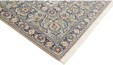 Kashan Fine Floreale Avorio Blu 273x388 Cm