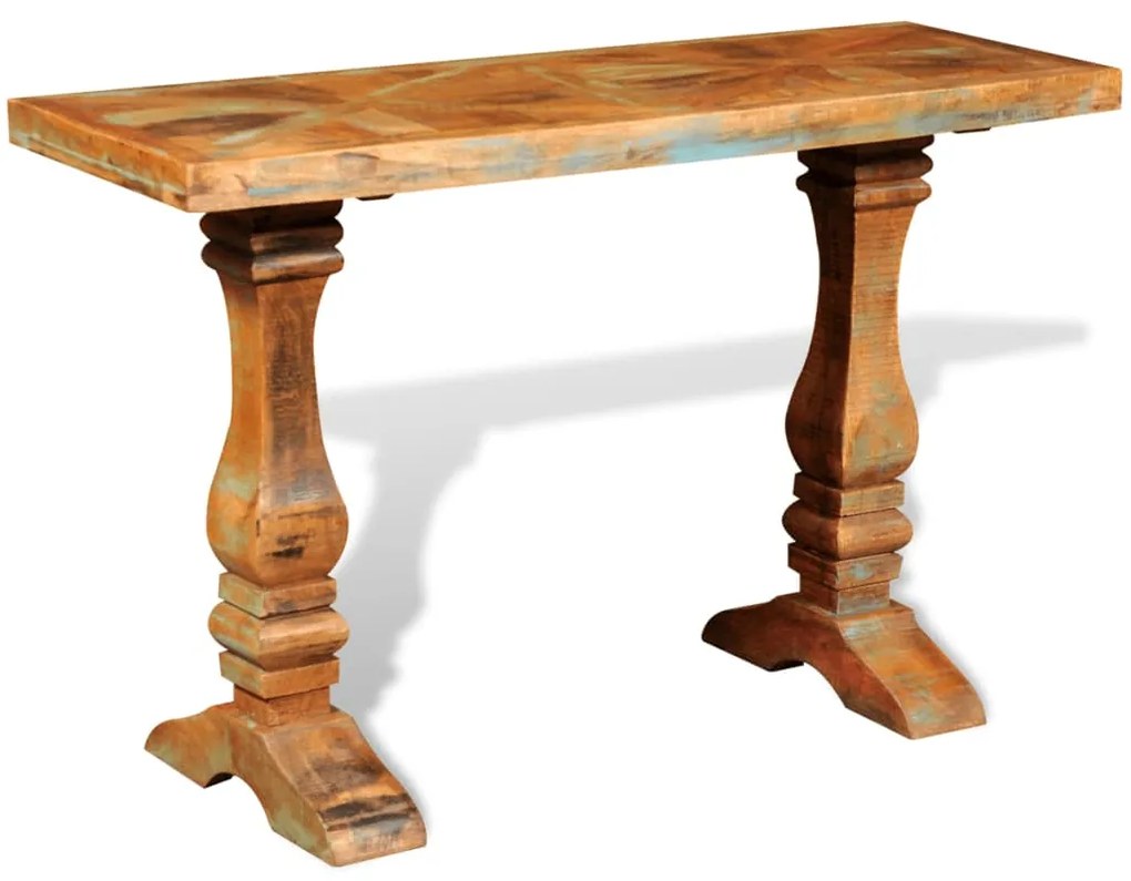 Tavolo Consolle İn Legno Massello Recuperato /
