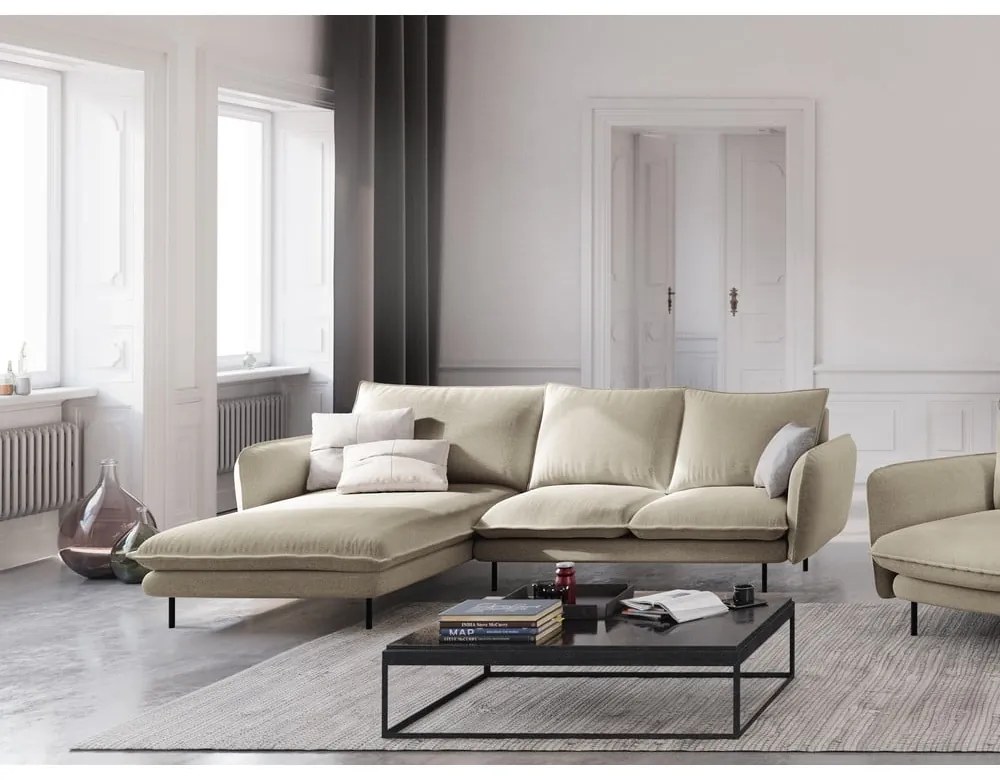 Divano angolare beige, angolo sinistro Vienna - Cosmopolitan Design