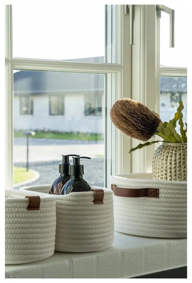 Set di cestini per il bagno in tessuto 3 pz 35x25x13 cm Jarana - House Nordic