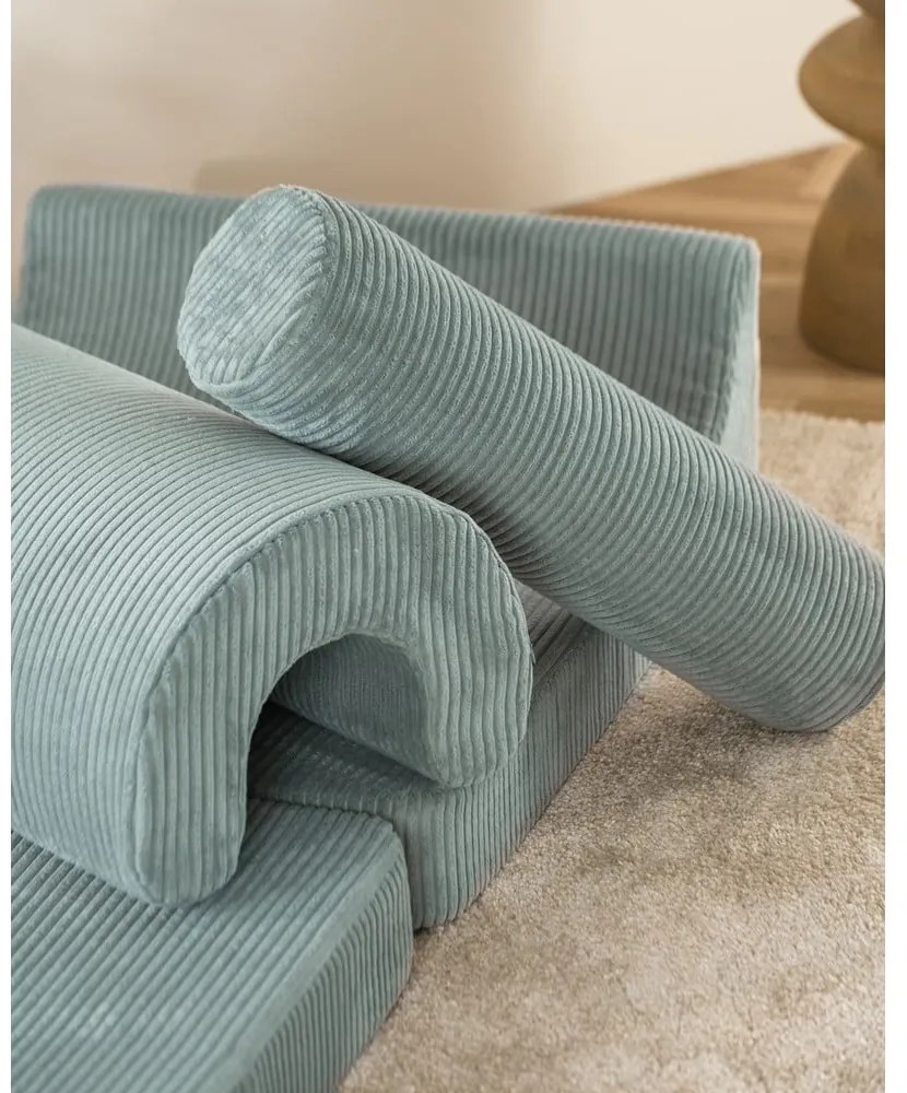 Poltrona per bambini color menta con rivestimento in velluto a coste Flipster – Wigiwama