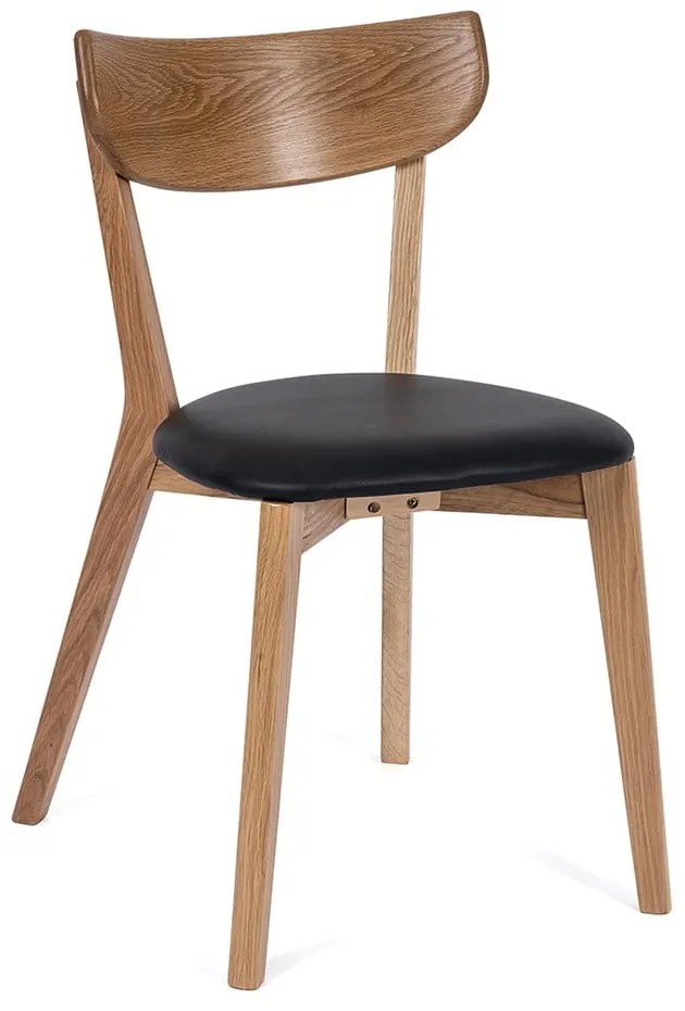 Sedia da pranzo in rovere con seduta nera Arch - Bonami Essentials