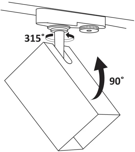 Faretto per sistema a binario SQUARE 3xGU10/10W/230V + 1 m rotaia sistema