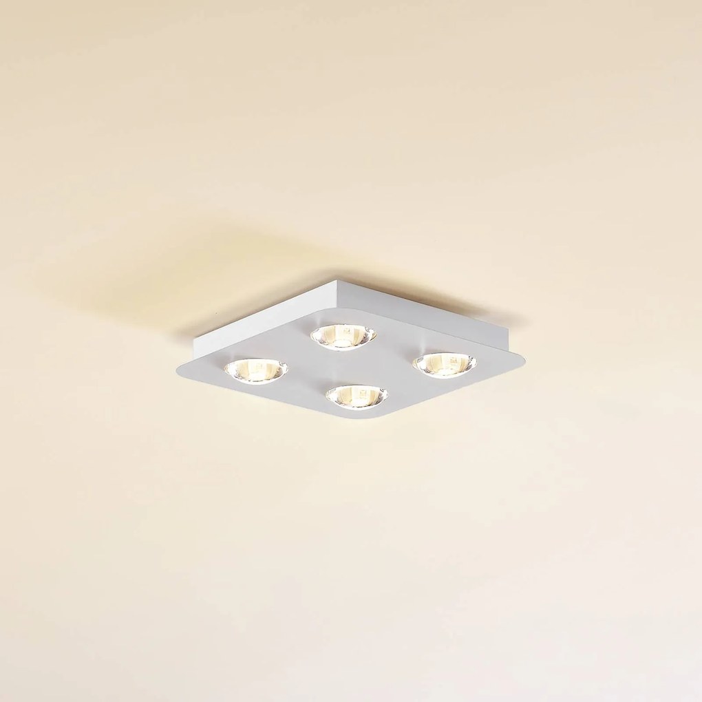 Plafoniera Lindby LED, 25 x 25 cm, bianco opaco