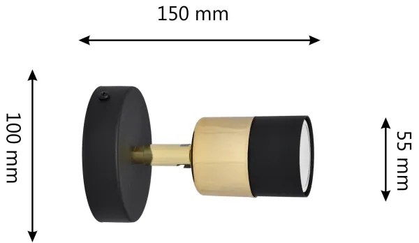 LED Luce Spot da parete a LED TUBSSON 1xGU10/4,8W/230V nero/oro