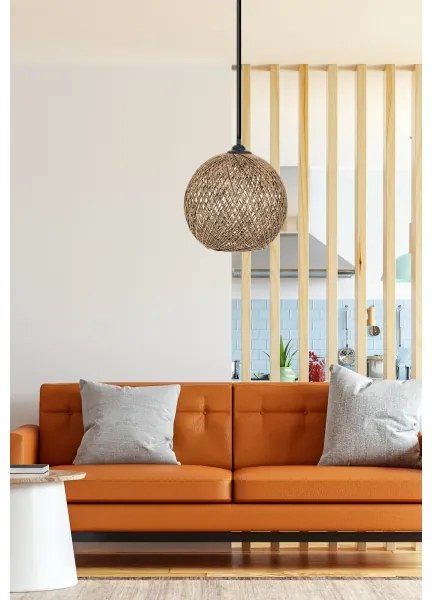 Lampadario su corda  JUTE 1xE27/60W/230V marrone