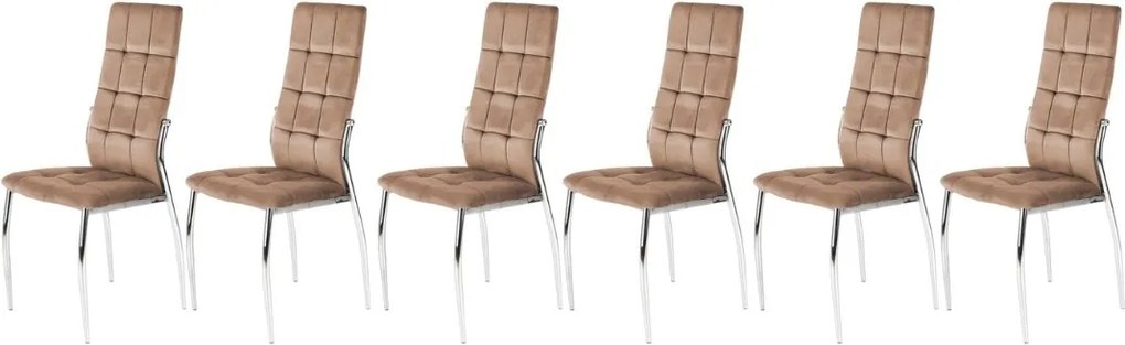 Set di 6 sedie K416 velluto beige
