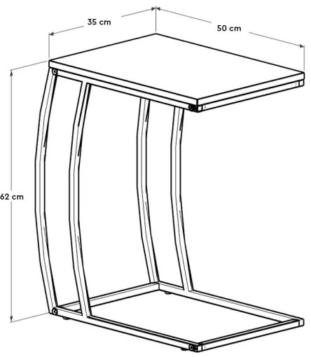 Tavolino 65x35 cm nero