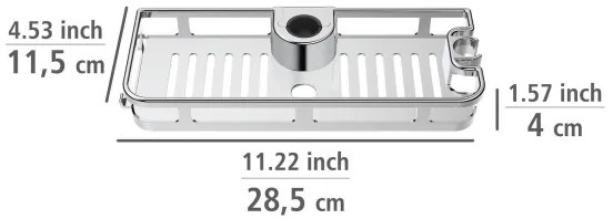 WENKO 25490100 - Mensola LIBERTÀ 28,5x11,5 cm, cromo lucido