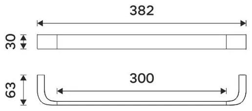NIMCO NK 30035-26 - Appendiabiti da parete NIKAU 39 cm cromo lucido