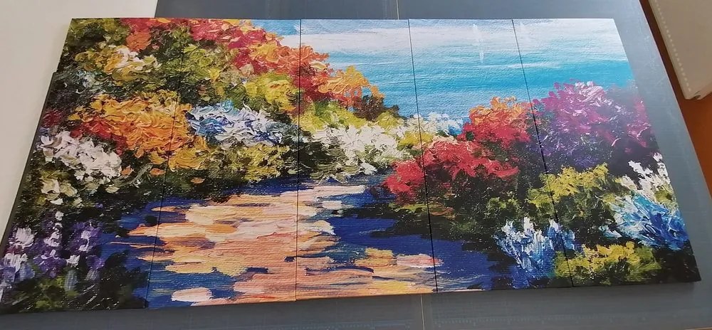 Quadri 5 pezzi – Mare floreale