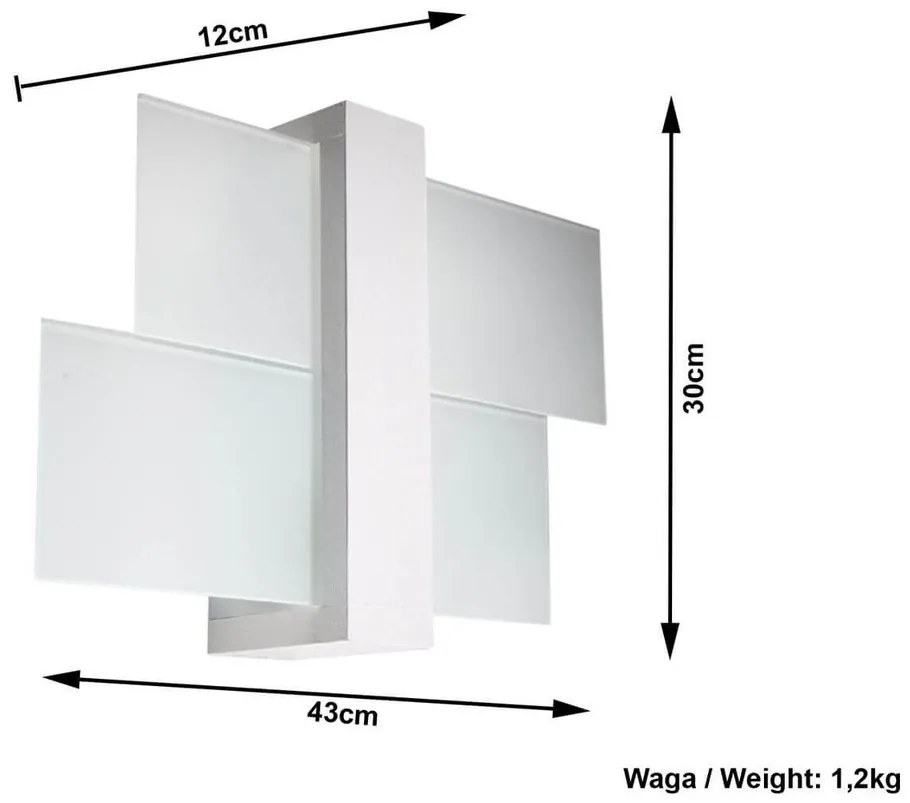 Applique da Soffitto in Legno e Vetro FENIKS 1 E27 Bianca da Interno