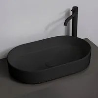 Lavabo da appoggio ovale 60 in ceramica nero opaco Epsilon