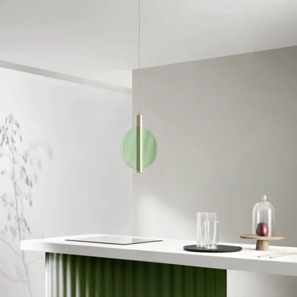 Lampada a sospensione LED JUIS in vetro texturizzato VERDE Piccolo 30 cm