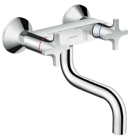 Rubinetto da cucina fisso a s Logis M32 argento cromato lucido HANSGROHE