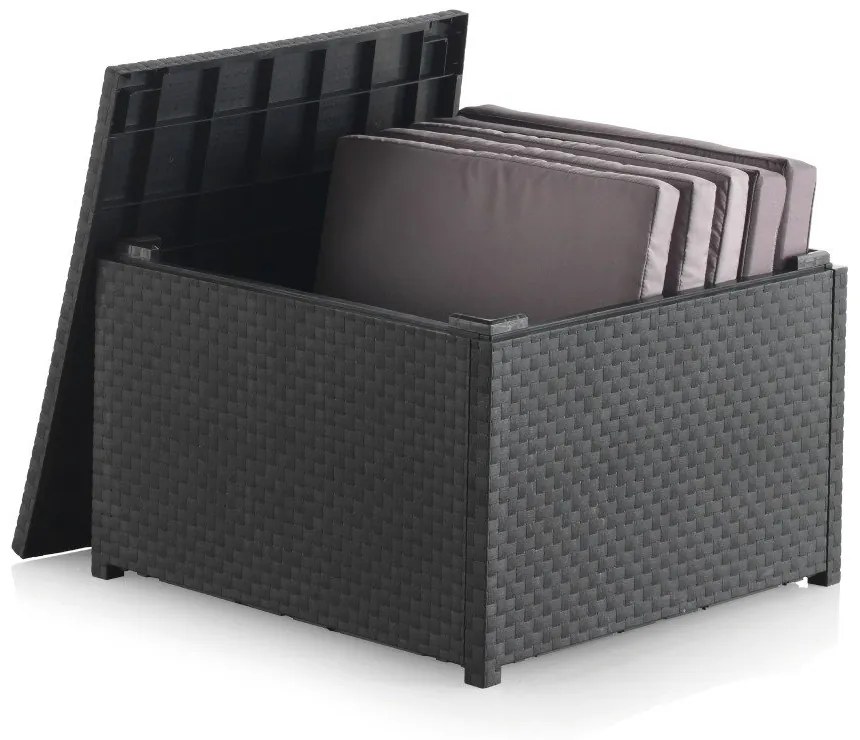 Tavolino da esterno grigio in rattan 56x56 cm - Juinsa