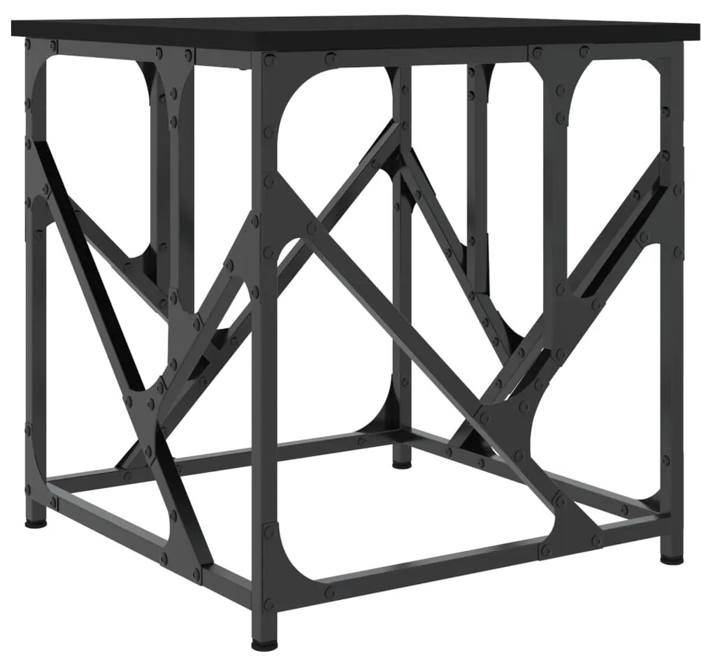 Tavolino da Salotto Nero 45x45x47,5 cm in Legno Multistrato