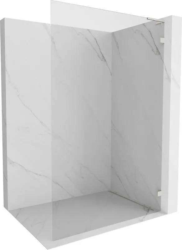 Mexen Lunar L parete doccia walk-in destra 70 x 200 cm, trasparente 8 mm, nichel spazzolato - 830L-070-000-97-00-P